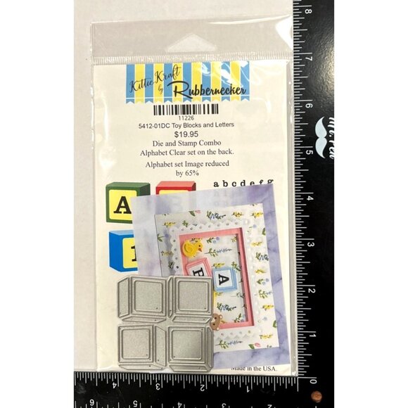 RARE HTF Kittie Kraft Rubbernecker Alphabet stamp and toy block die combo 11226 - Picture 4 of 4